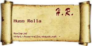Huss Rella névjegykártya